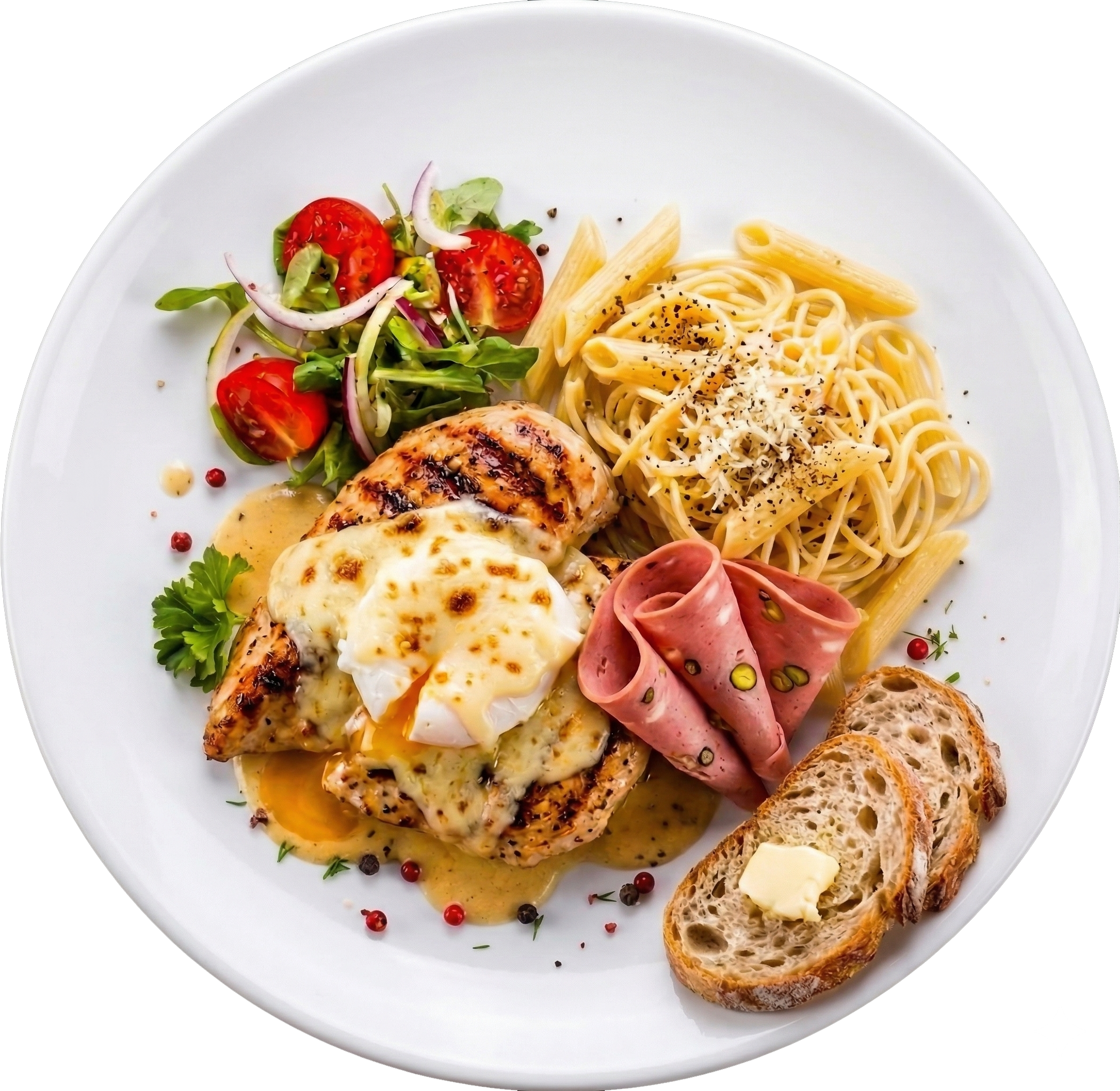 Spaghetti with Carbonara on a plate photo