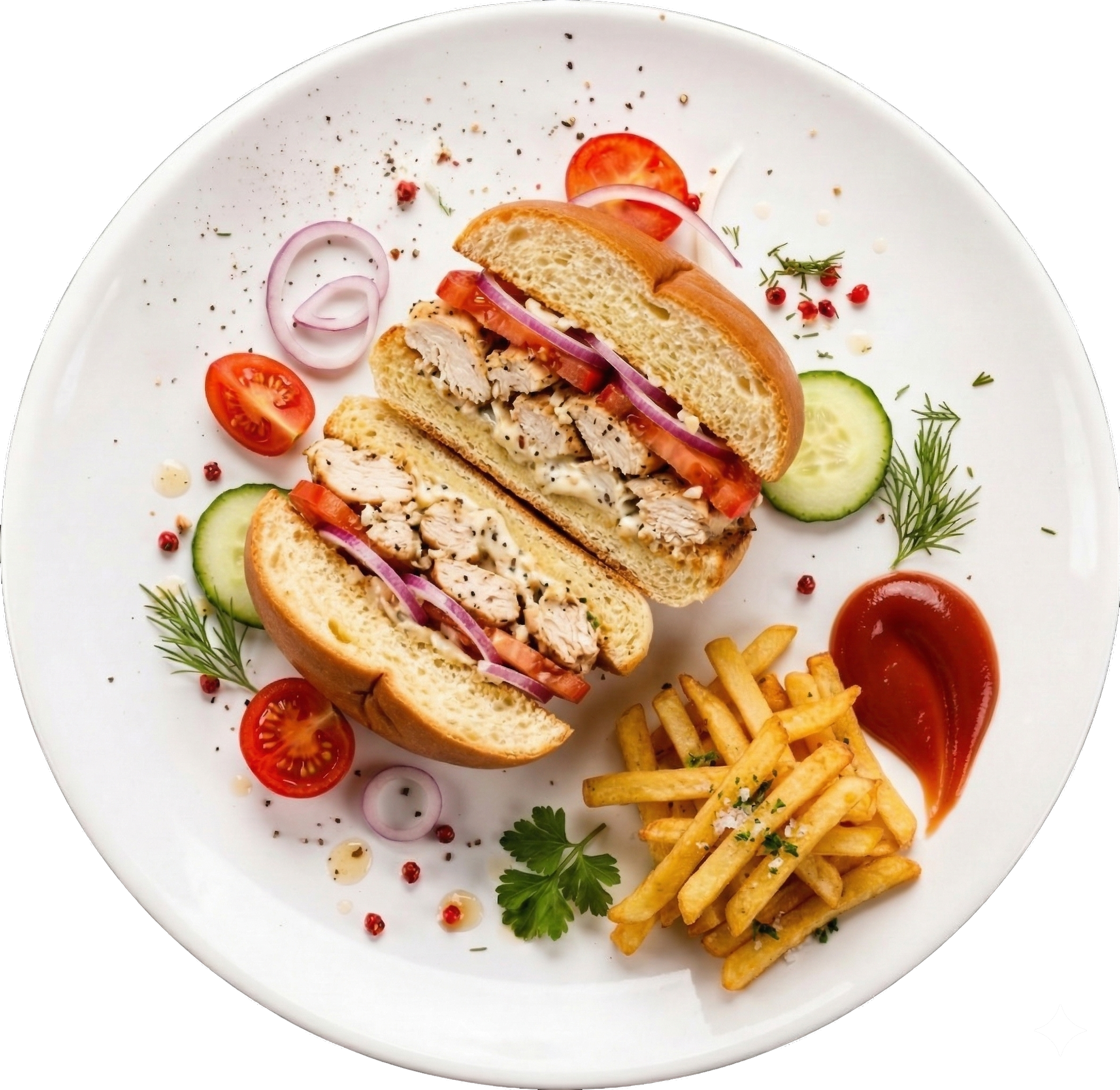 Chicken Sandwich on a plate photo