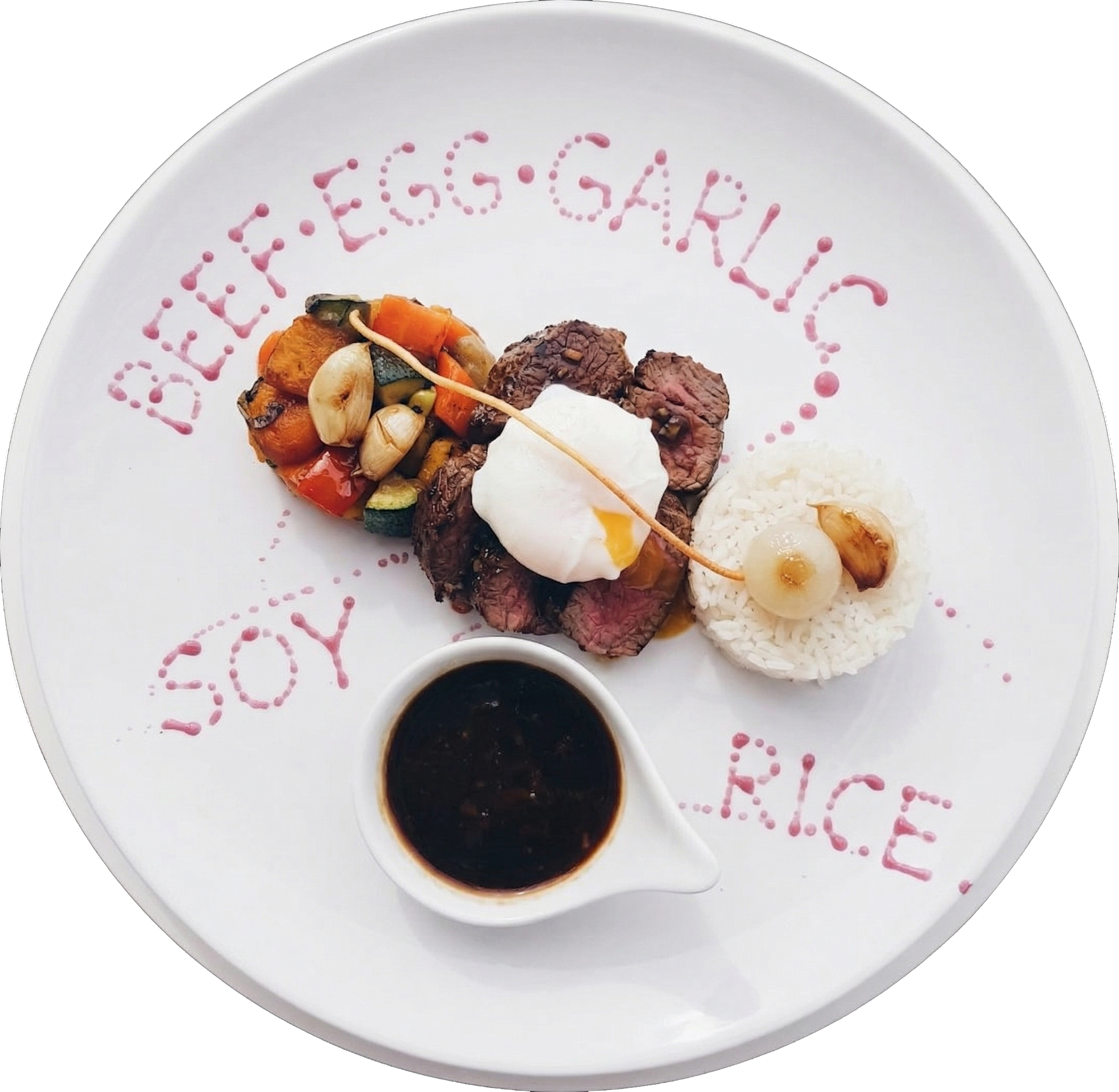 Steak al Bismarck on a plate photo